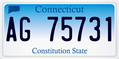 CT license plate AG75731