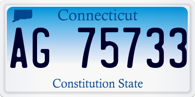 CT license plate AG75733