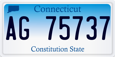 CT license plate AG75737
