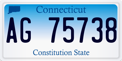 CT license plate AG75738