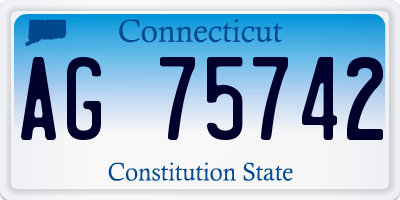 CT license plate AG75742