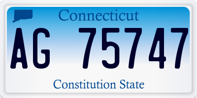 CT license plate AG75747