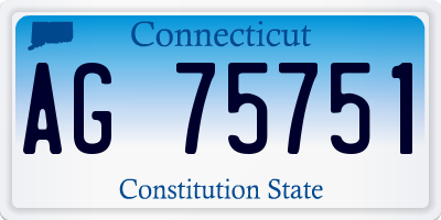 CT license plate AG75751