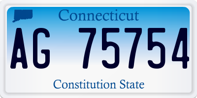 CT license plate AG75754