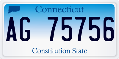 CT license plate AG75756