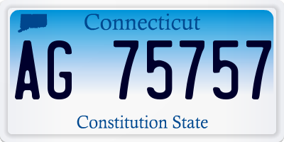CT license plate AG75757