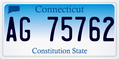 CT license plate AG75762