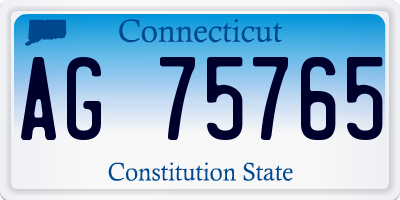 CT license plate AG75765