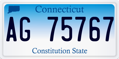 CT license plate AG75767