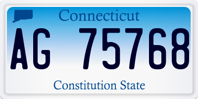 CT license plate AG75768