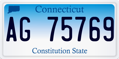 CT license plate AG75769
