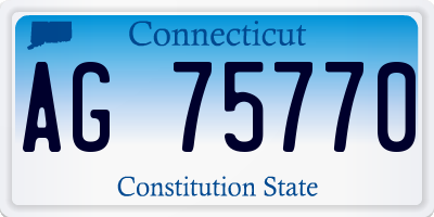 CT license plate AG75770