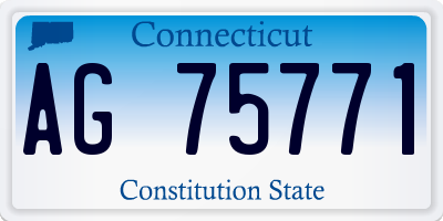 CT license plate AG75771