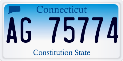 CT license plate AG75774