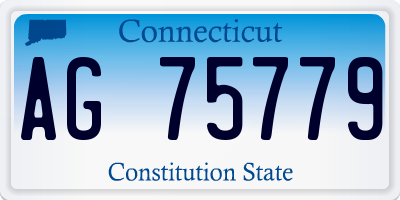 CT license plate AG75779