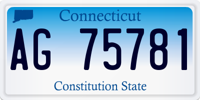 CT license plate AG75781