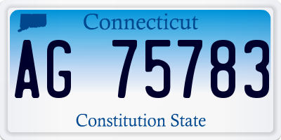 CT license plate AG75783
