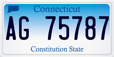CT license plate AG75787