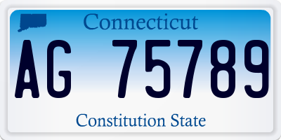CT license plate AG75789