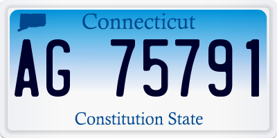 CT license plate AG75791