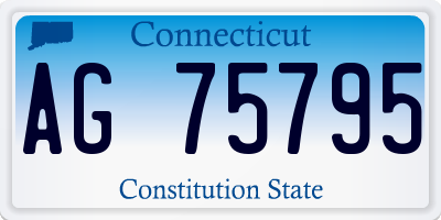CT license plate AG75795