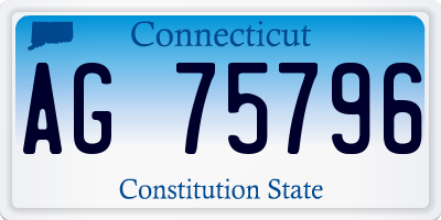 CT license plate AG75796