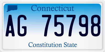 CT license plate AG75798