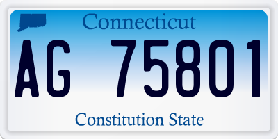 CT license plate AG75801