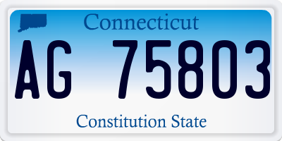 CT license plate AG75803