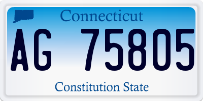 CT license plate AG75805