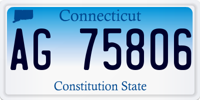 CT license plate AG75806