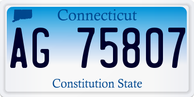 CT license plate AG75807