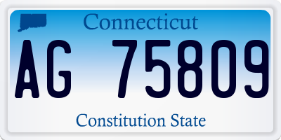 CT license plate AG75809