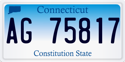 CT license plate AG75817