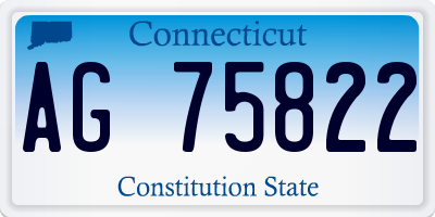CT license plate AG75822