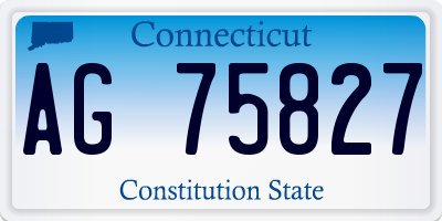 CT license plate AG75827