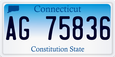 CT license plate AG75836