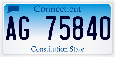 CT license plate AG75840