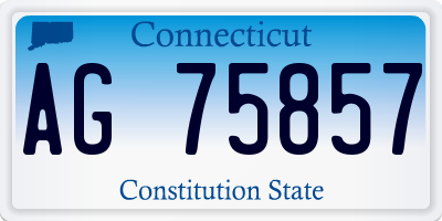 CT license plate AG75857
