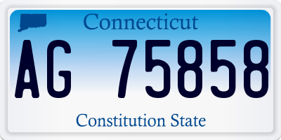 CT license plate AG75858