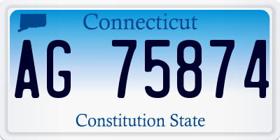 CT license plate AG75874