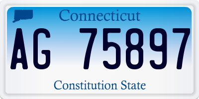 CT license plate AG75897