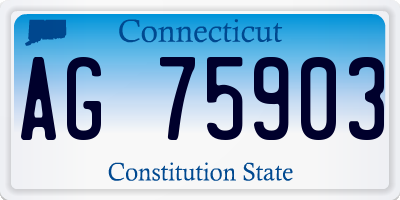 CT license plate AG75903