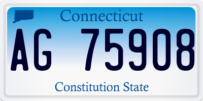 CT license plate AG75908
