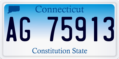 CT license plate AG75913