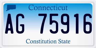 CT license plate AG75916