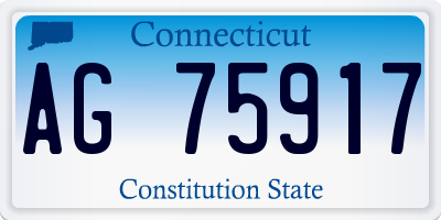CT license plate AG75917