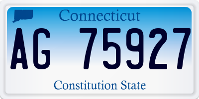 CT license plate AG75927
