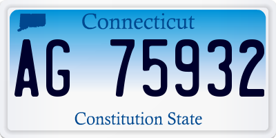 CT license plate AG75932