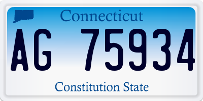 CT license plate AG75934